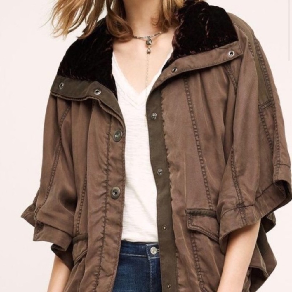 Anthropologie Hei Hei Todra Brown Cape Coat